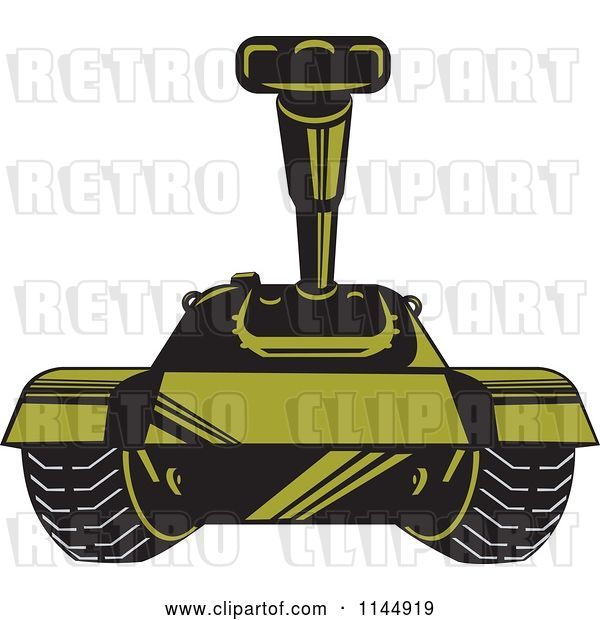 Vector Clip Art of Retro Cartoon Military Tank 3