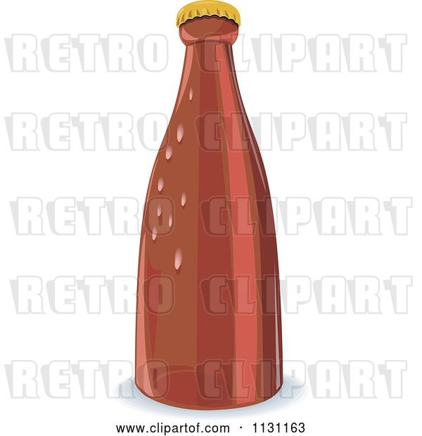 Vector Clip Art of Retro Cartoon Red Beer Bottle 1