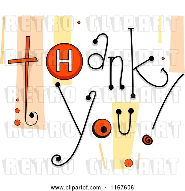 Vector Clip Art of Retro Cartoon Thank You Text with Streaks and ...