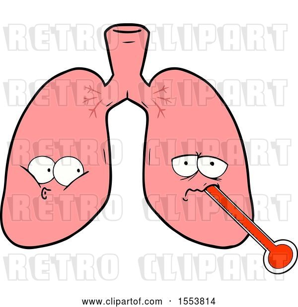 Vector Clip Art of Retro Cartoon Unhealthy Lungs