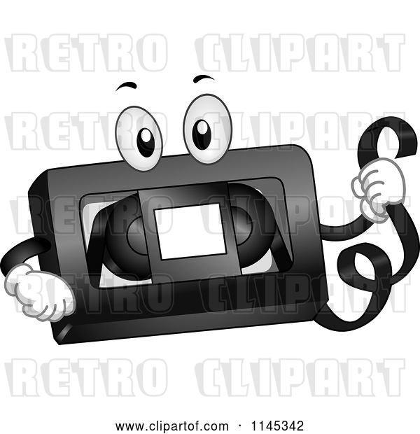 Vector Clip Art of Retro Cartoon VHS Tape Mascot