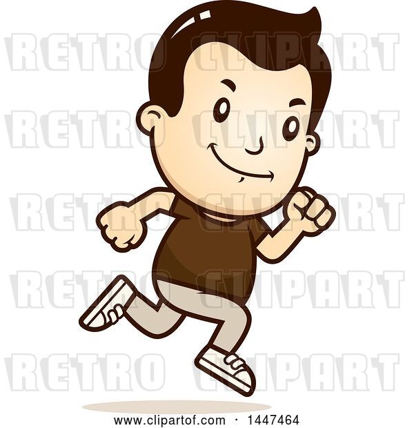 Vector Clip Art of Retro Cartoon White Boy Running