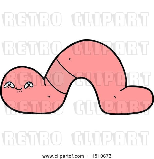 Vector Clip Art of Retro Cartoon Worm