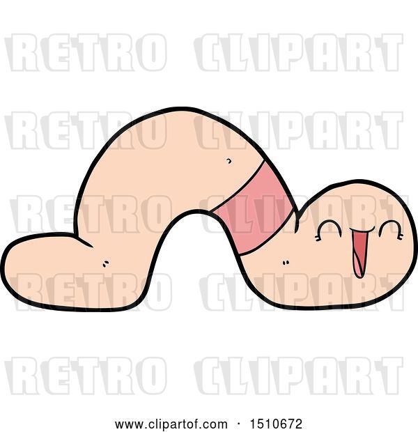 Vector Clip Art of Retro Cartoon Worm