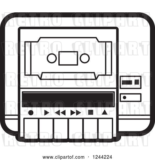 Vector Clip Art of Retro Cassette Tape in a Player