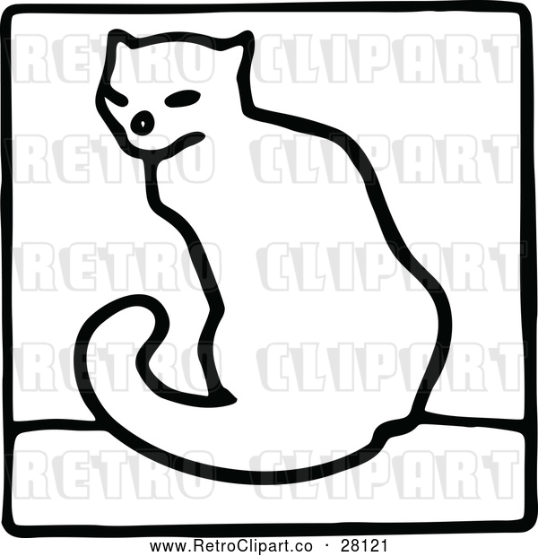 Vector Clip Art of Retro Cat Icon