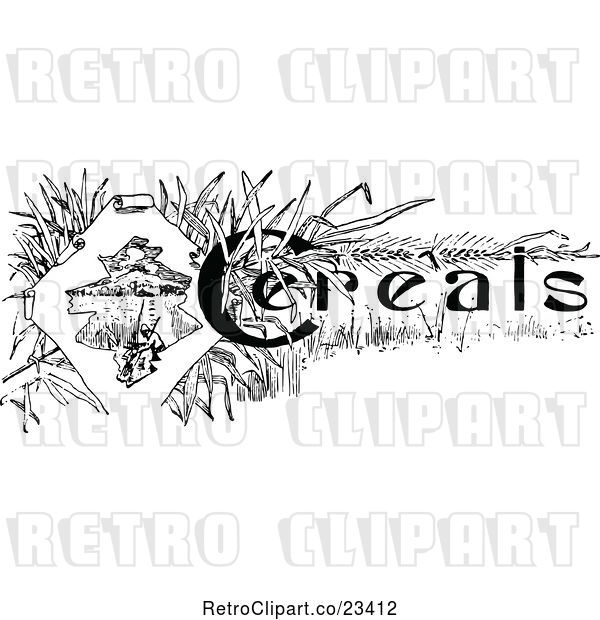 Vector Clip Art of Retro Cereals Recipe Label