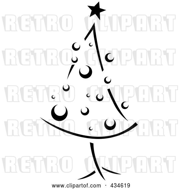 Vector Clip Art of Retro Christmas Tree