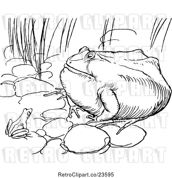 Vector Clip Art of Retro Chubby Frog