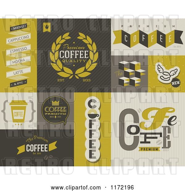 Vector Clip Art of Retro Coffee Badges and Labels