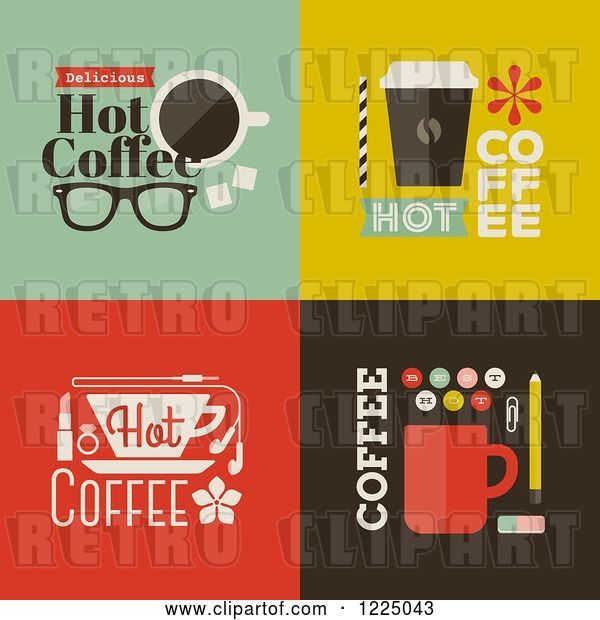 Vector Clip Art of Retro Cot Coffee Designs