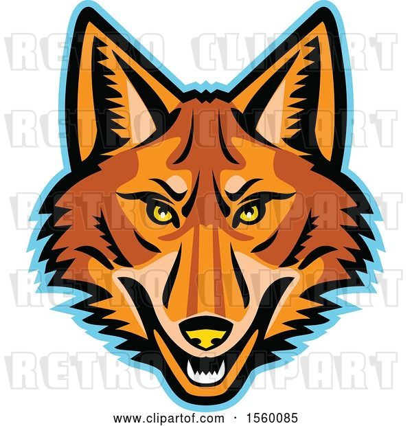 Vector Clip Art of Retro Coyote Mascot