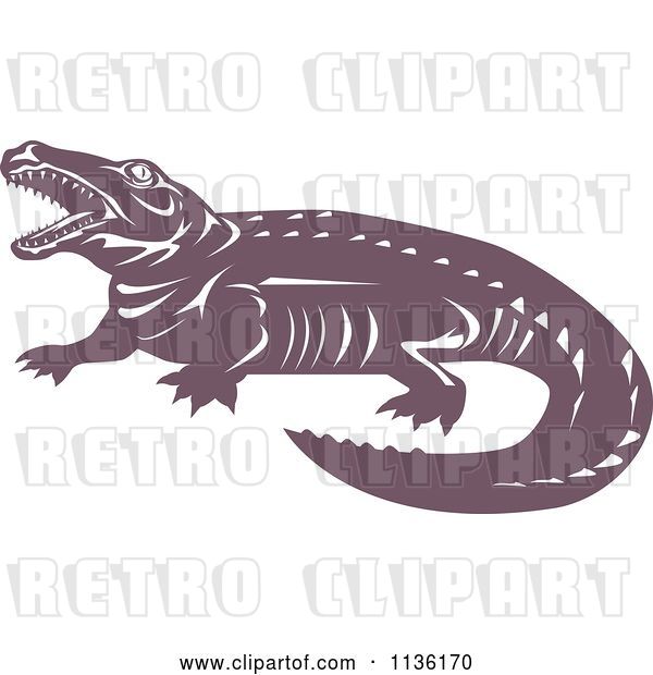 Vector Clip Art of Retro Crocodile 2