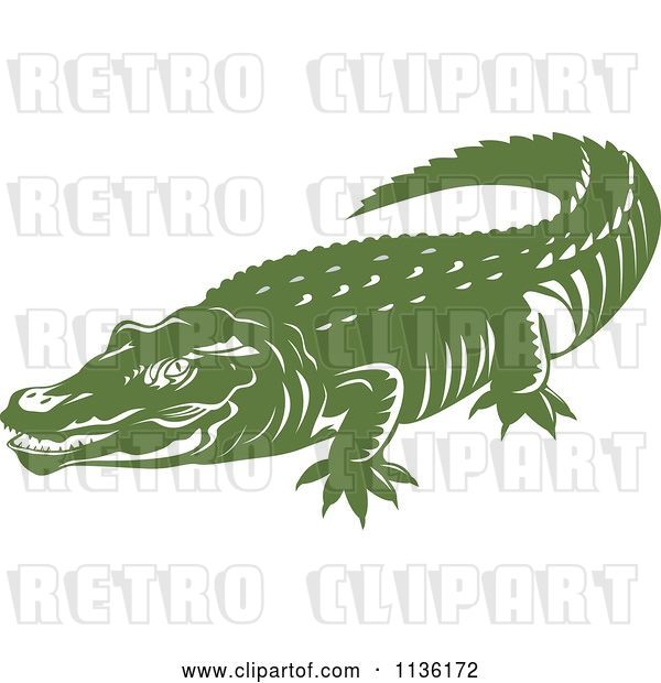Vector Clip Art of Retro Crocodile 4