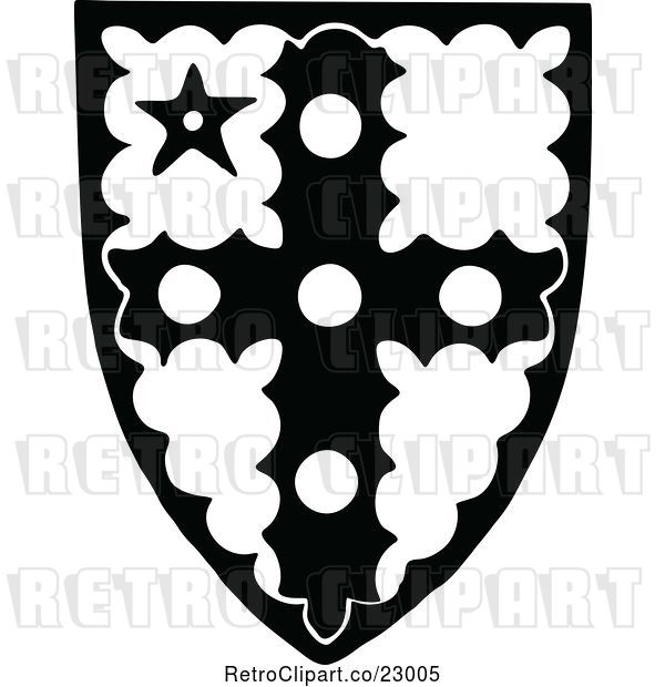 Vector Clip Art of Retro Cross Coat of Arms