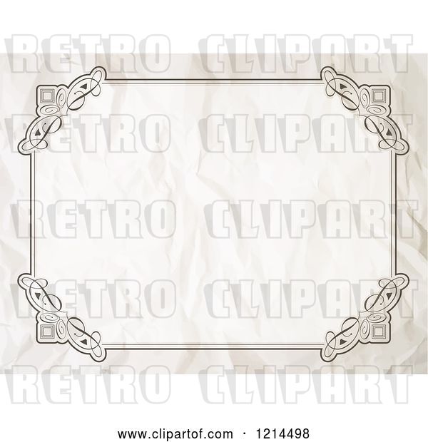 Vector Clip Art of Retro Crumpled Certificate Frame