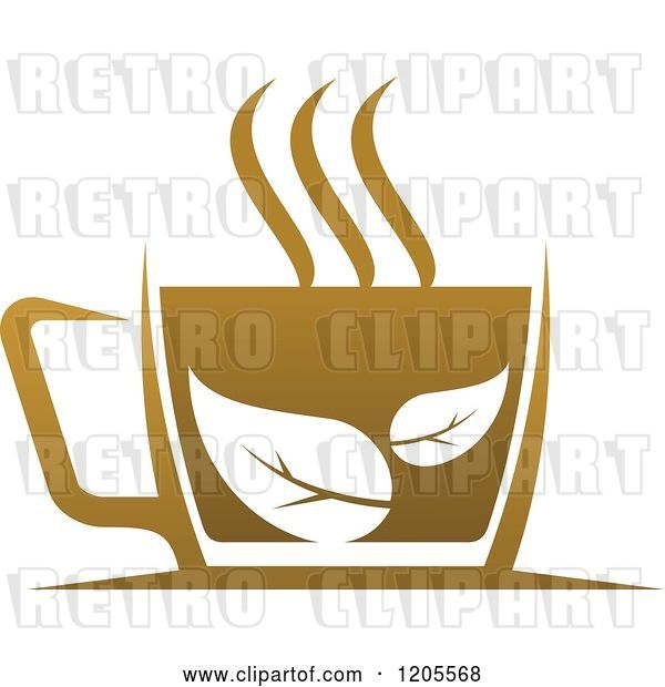 Vector Clip Art of Retro Cup of Brown Tea or Coffee 4
