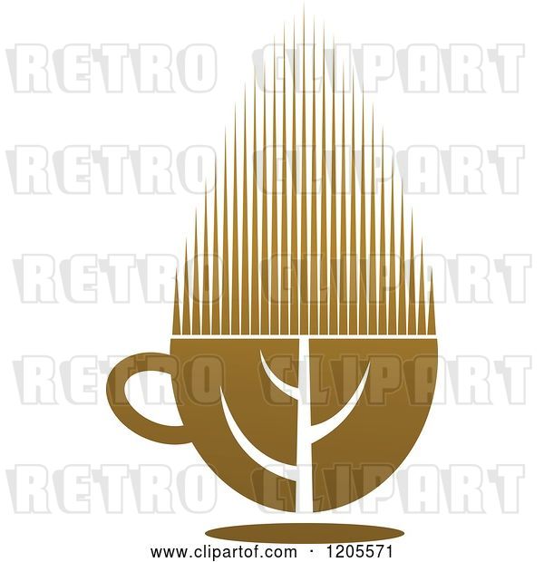 Vector Clip Art of Retro Cup of Brown Tea or Coffee