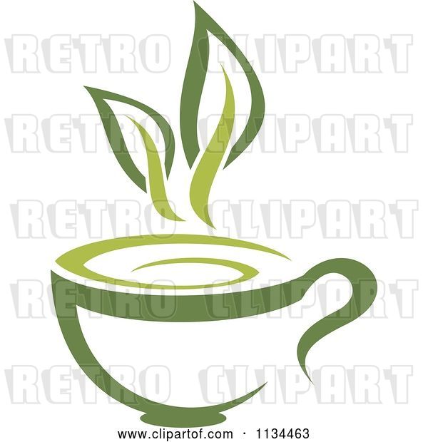 Vector Clip Art of Retro Cup of Green Tea or Coffee 1