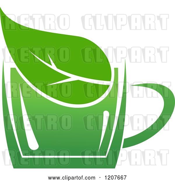 Vector Clip Art of Retro Cup of Green Tea or Coffee 21