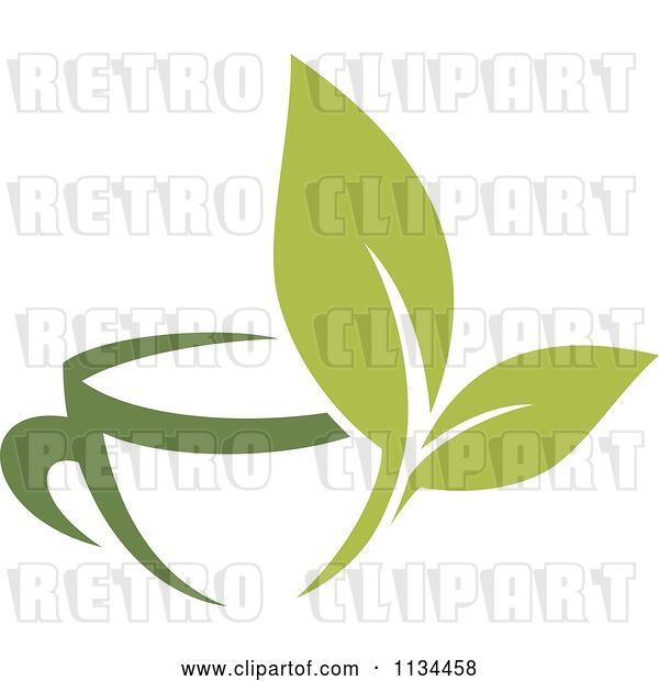 Vector Clip Art of Retro Cup of Green Tea or Coffee 3