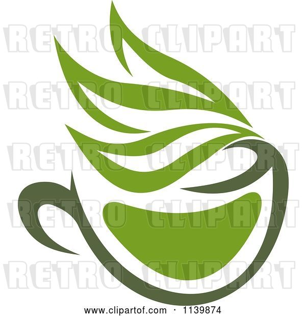 Vector Clip Art of Retro Cup of Green Tea or Coffee 8