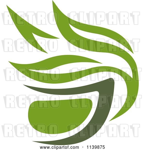 Vector Clip Art of Retro Cup of Green Tea or Coffee 9