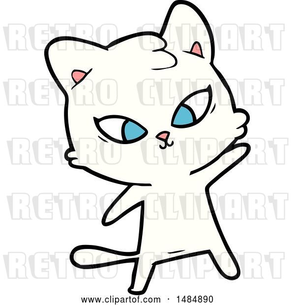 Vector Clip Art of Retro Cute Cartoon Cat