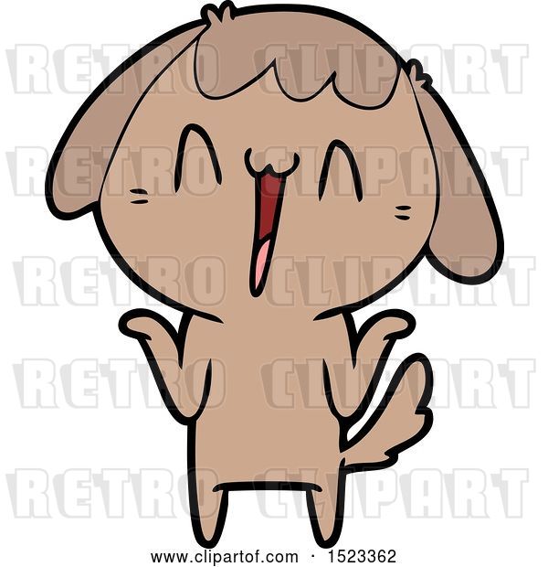Vector Clip Art of Retro Cute Cartoon Dog