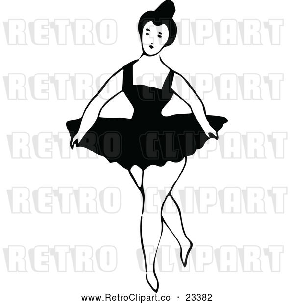 Vector Clip Art of Retro Dancing Ballerina 10