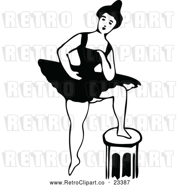 Vector Clip Art of Retro Dancing Ballerina 12