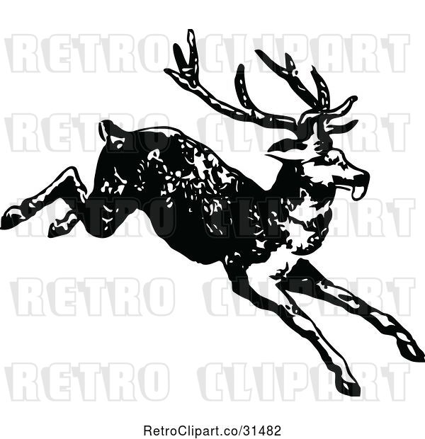 Vector Clip Art of Retro Deer 1