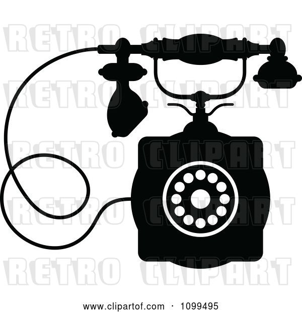 Vector Clip Art of Retro Desk Telephone 1
