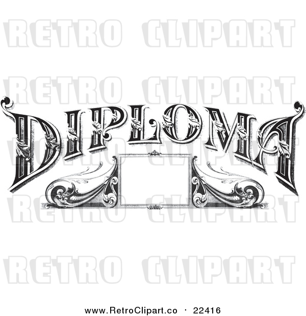 Vector Clip Art of Retro Diploma Frame
