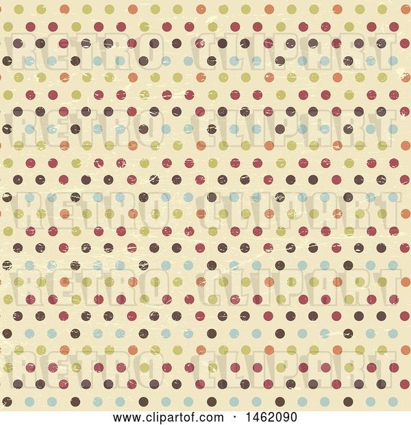 Vector Clip Art of Retro Distressed Polka Dot Background Pattern