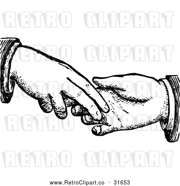 Vector Clip Art of Retro Dodgy Handshake 2