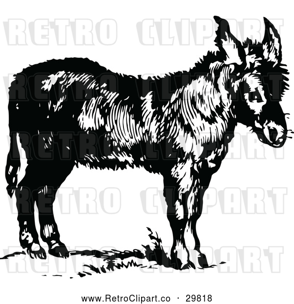 Vector Clip Art of Retro Donkey
