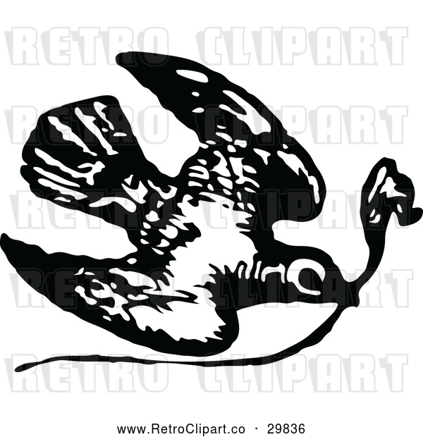 Vector Clip Art of Retro Dove with a Twig
