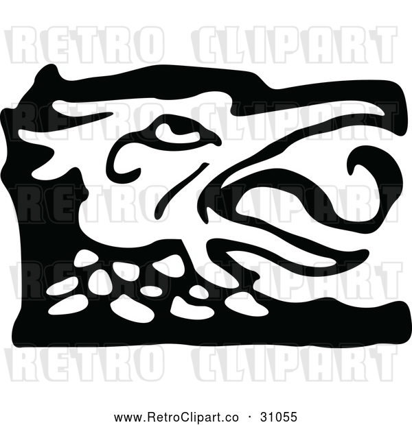 Vector Clip Art of Retro Dragon Head
