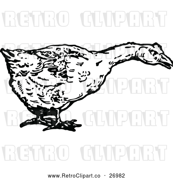 Vector Clip Art of Retro Duck
