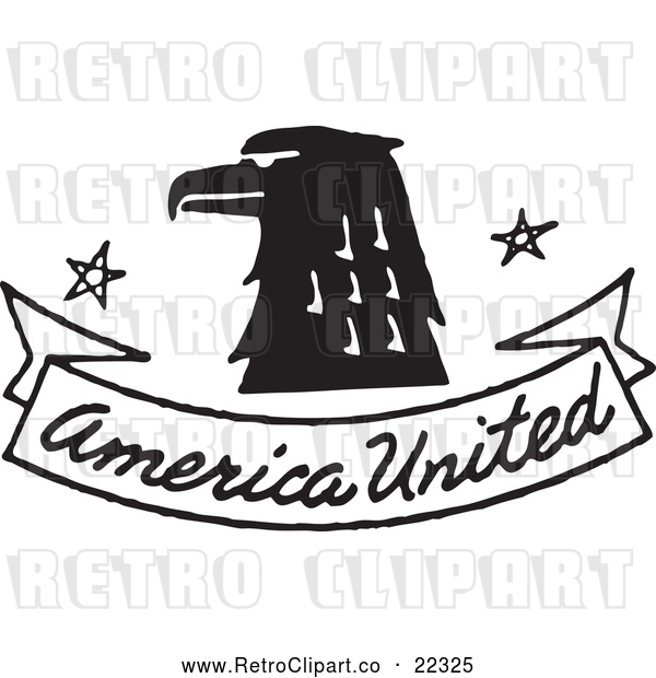 Vector Clip Art of Retro Eagle with American United Banner