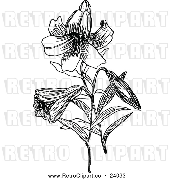 Vector Clip Art of Retro Easter Lily
