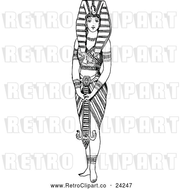 Vector Clip Art of Retro Egyptian Royalty