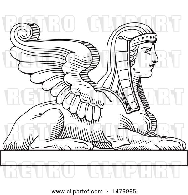 Vector Clip Art of Retro Egyptian Sphinx