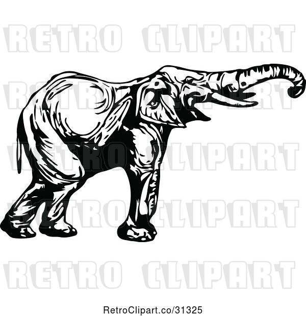 Vector Clip Art of Retro Elephant