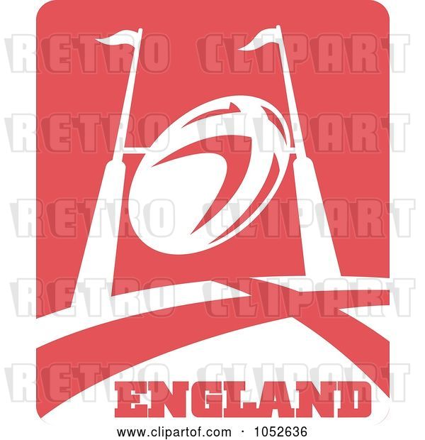 Vector Clip Art of Retro England Rugby Football - 1