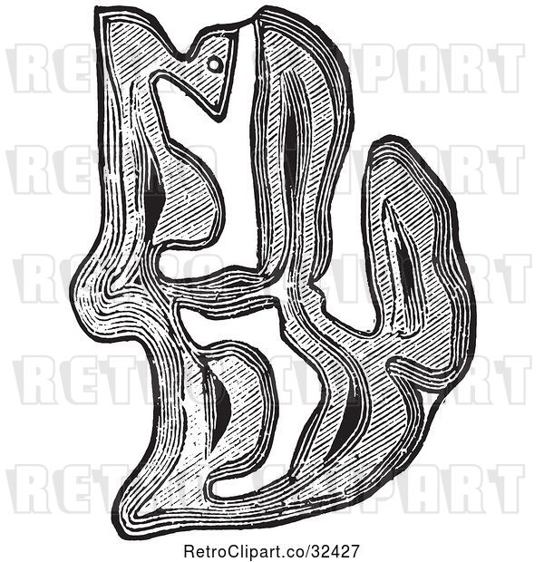 Vector Clip Art of Retro Engraved Horse Anatomy of a Horse Bite in