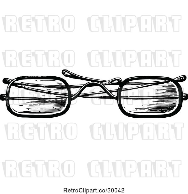 Vector Clip Art of Retro Eye Glasses 1