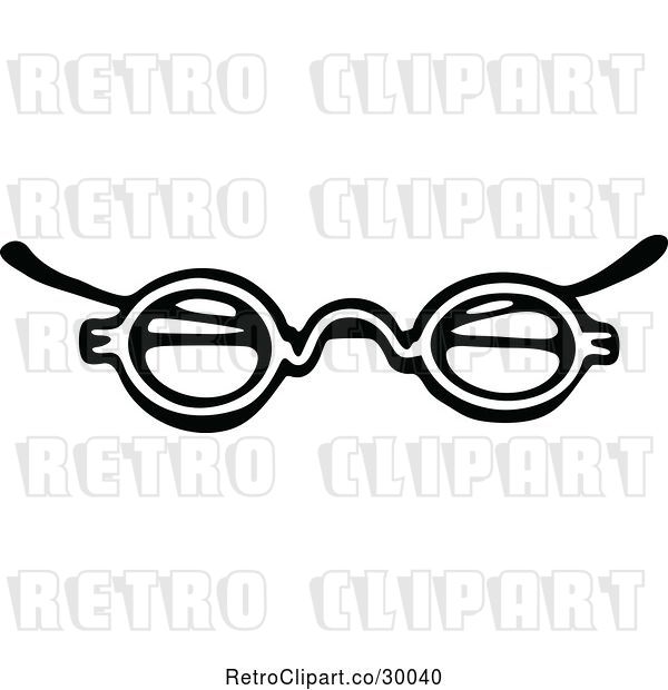 Vector Clip Art of Retro Eye Glasses 3