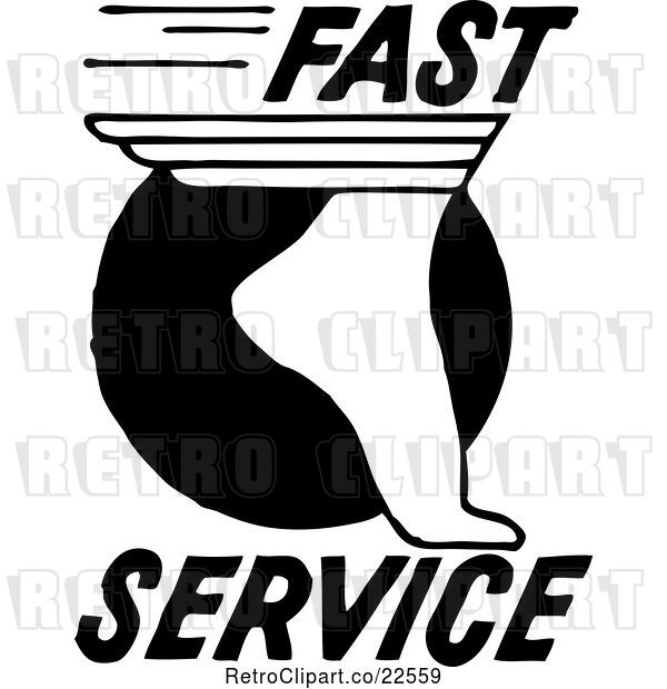 Vector Clip Art of Retro Fast Service Foot